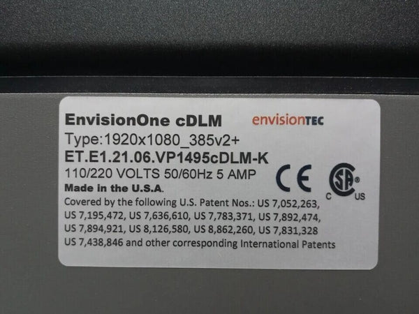 EnvisionTEC Envision One cDLM 3D Resin Printer w / Olive Oxy Concentrator