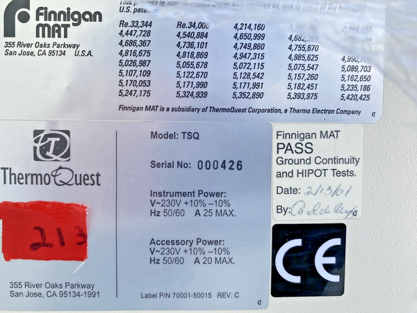 Thermo Quest Finnigan Mat, Model TSQ, Mass Spectrometer
