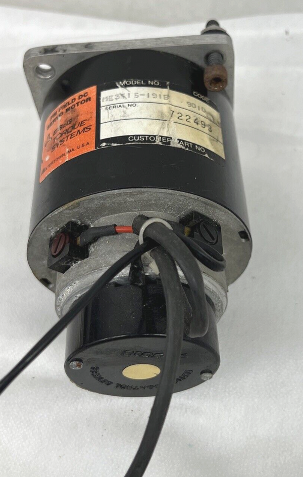 TORQUE SYSTEMS ME3515-191B Servo Motor 1/2" Shaft Works Perfect