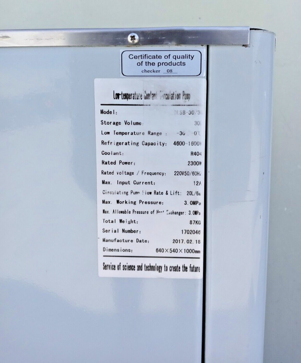 Chiller DLSB-30/30 30L -30C 220V Low Temp Cooling Liq Cir Pump