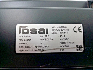 OSAI B5602P4H6ARS0028 / ART 97645206G Servo Motor