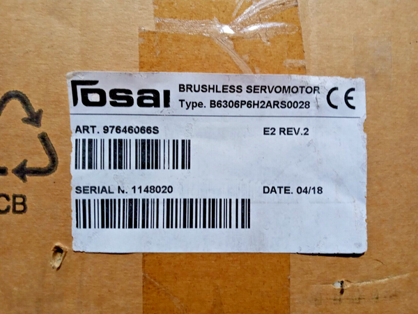 OSAI B6306P6H2ARS0028/ ART 97646066S Brushless CNC Servo Motor E2Rev2